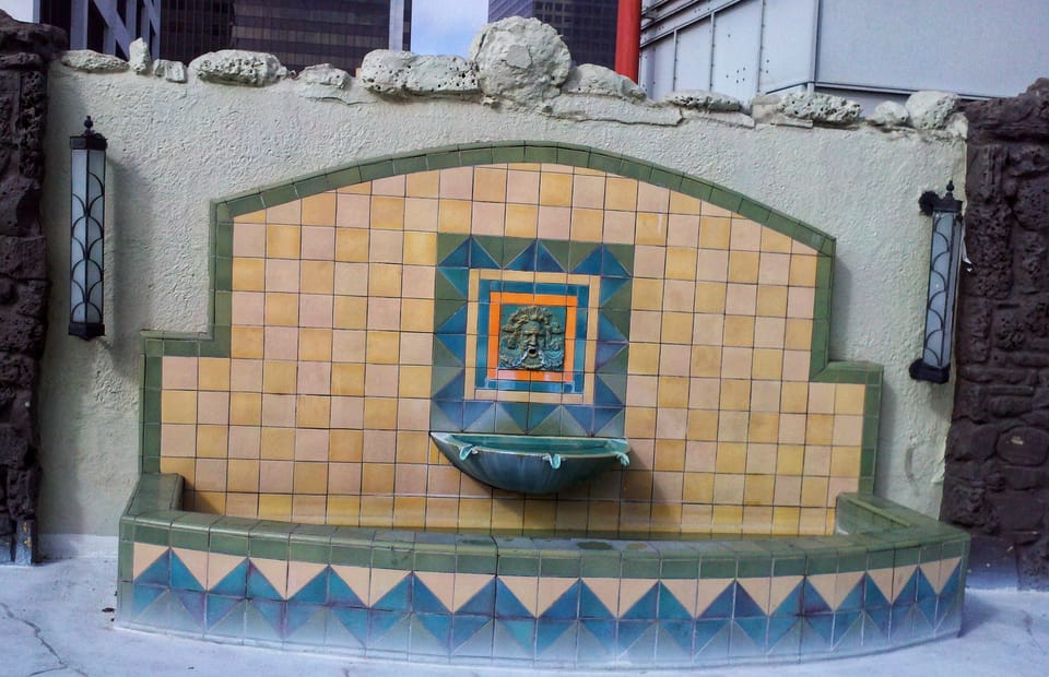 Art Deco Tiled Fountain in the Oviatt Building Roof Garden, Los Angeles